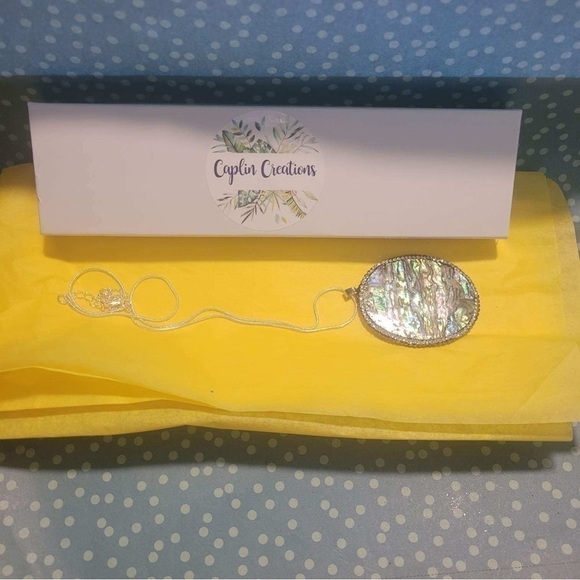 COPY- New Handmade Natural Abalone Shell Necklace On Silver Plat… - Picture 10 of 10